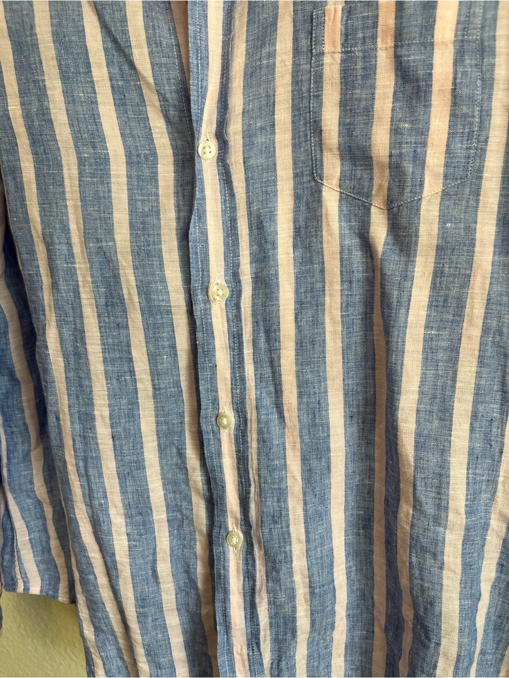 Frank & Eileen Eileen Button-Down Shirt Stripes Pink Blue size small - Picture 7 of 11